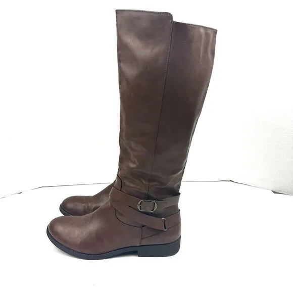 Style &amp; Co Madixe Riding Boots Size 11M Chestnut Brown Womens