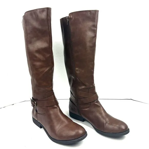Style &amp; Co Madixe Riding Boots Size 11M Chestnut Brown Womens