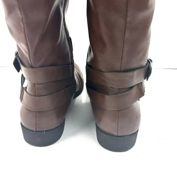 Style &amp; Co Madixe Riding Boots Size 11M Chestnut Brown Womens
