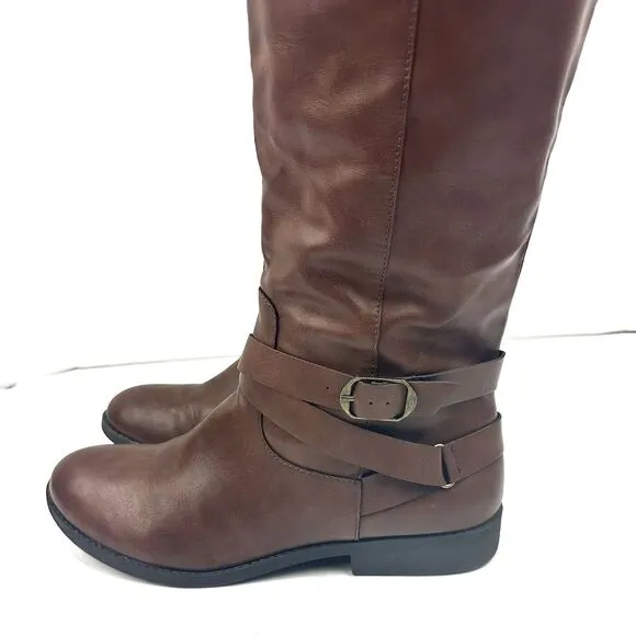 Style &amp; Co Madixe Riding Boots Size 11M Chestnut Brown Womens