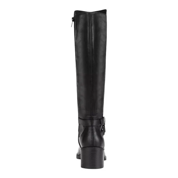 Style &amp; Co Women's Uticaa Belt Heel Riding Boots Black Size 9