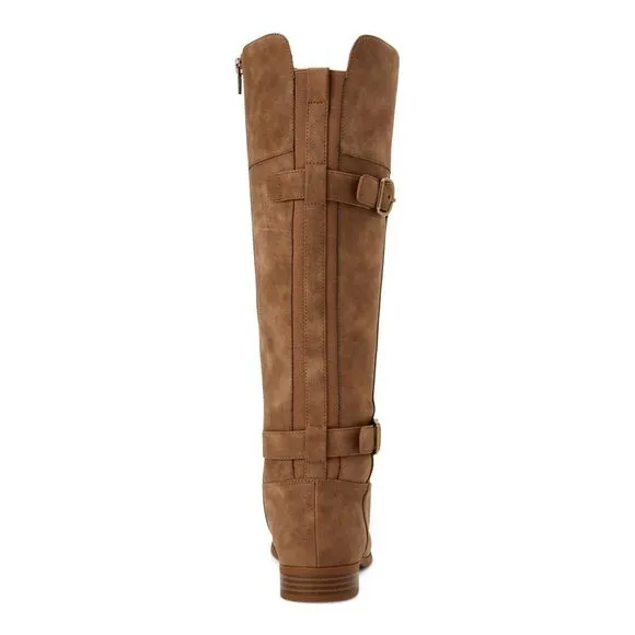 STYLE &amp; COMPANY Womens Brown Almond Toe Stacked Heel Zip-Up Boots 7