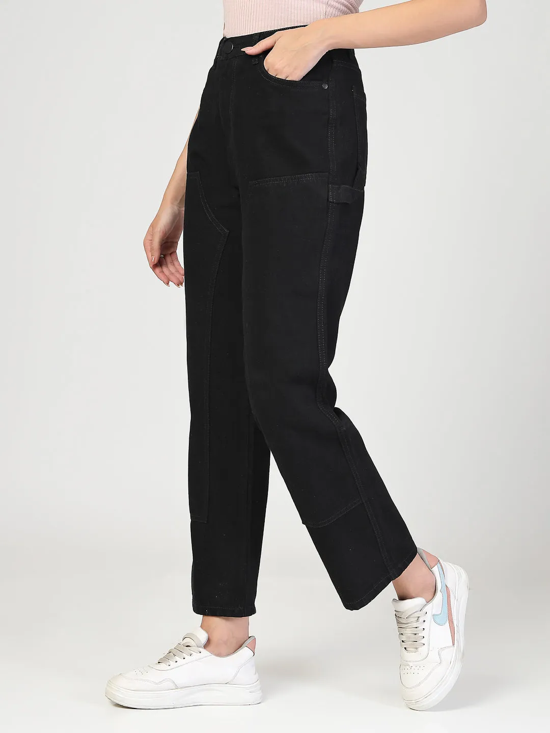 Style Quotient Women Relaxed Fit High Rise Carpenter Jeans