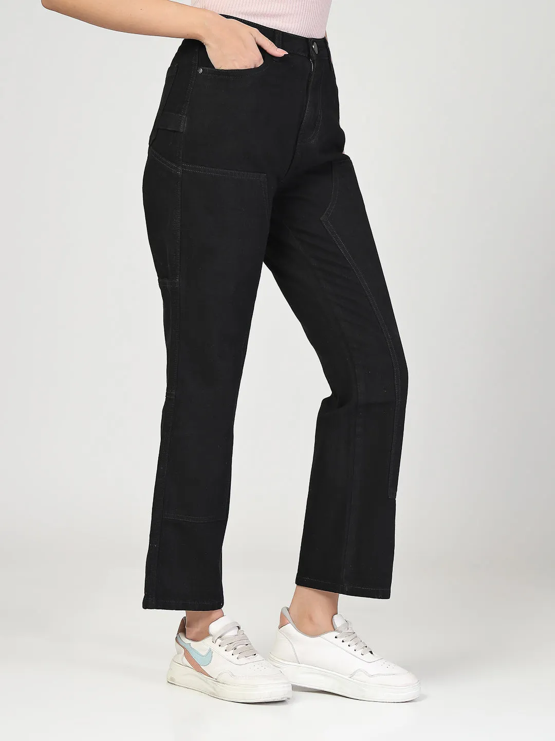 Style Quotient Women Relaxed Fit High Rise Carpenter Jeans