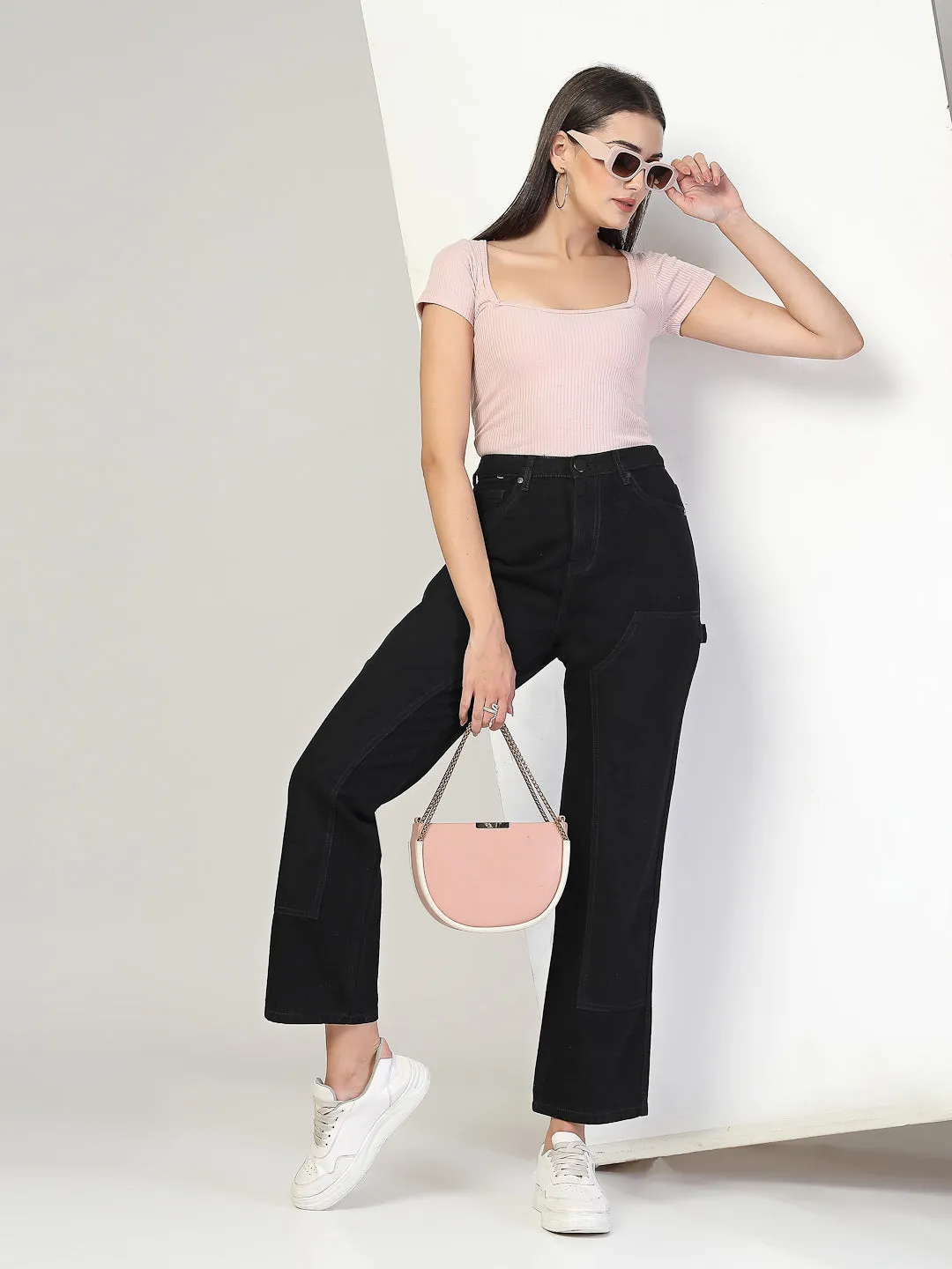Style Quotient Women Relaxed Fit High Rise Carpenter Jeans