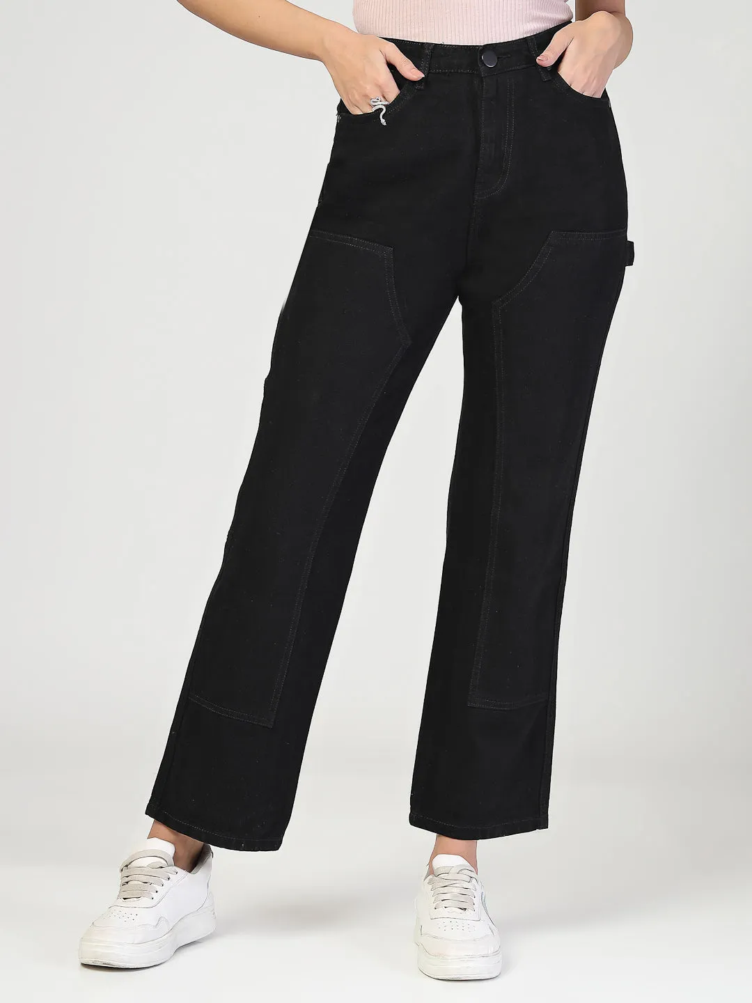 Style Quotient Women Relaxed Fit High Rise Carpenter Jeans