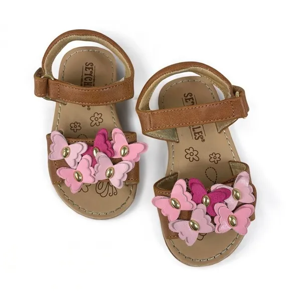 Stylish Kids Sandals Bundle Set Pearl Denim Pink Butterfly Metallic Charm White