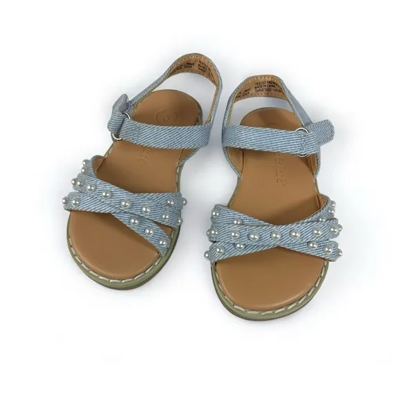 Stylish Kids Sandals Bundle Set Pearl Denim Pink Butterfly Metallic Charm White