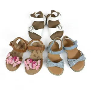 Stylish Kids Sandals Bundle Set Pearl Denim Pink Butterfly Metallic Charm White