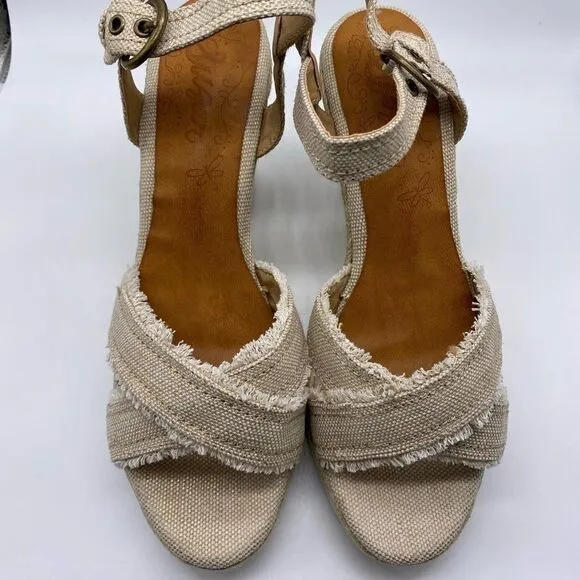 Sugar Women’s Espadrille Platform Sandals sz 10 Linen NEW #G-9