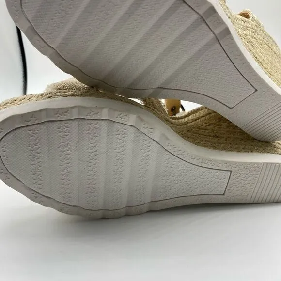 Sugar Women’s Espadrille Platform Sandals sz 10 Linen NEW #G-9