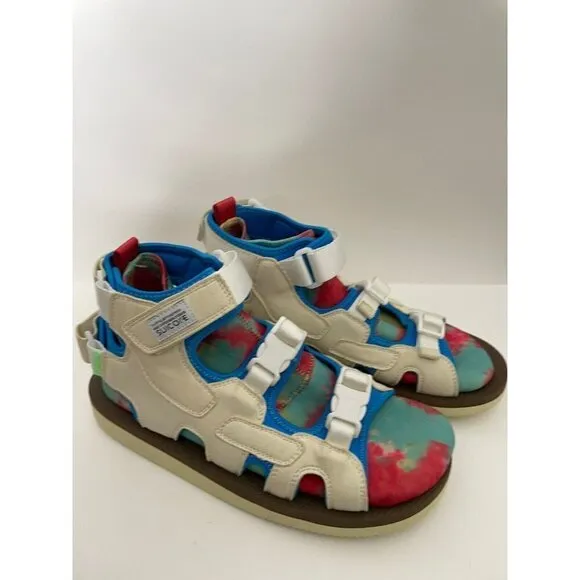 Suicoke Boak 2AB Sandal off White Blue Mens US 8 Womens Size 10 Tie Dye Sock NEW