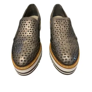 Summit by White Mountain Leather Metallic Bronze Platform  Loafers 40 ITALY