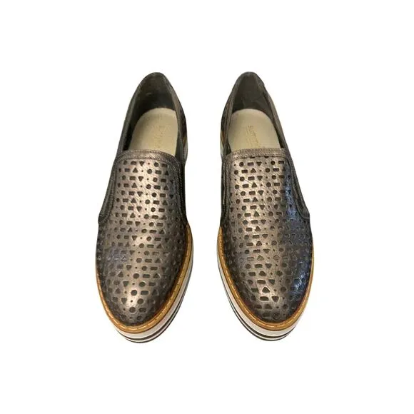 Summit by White Mountain Leather Metallic Bronze Platform  Loafers 40 ITALY