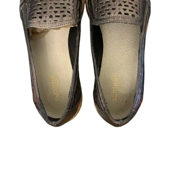 Summit by White Mountain Leather Metallic Bronze Platform  Loafers 40 ITALY