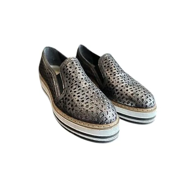 Summit by White Mountain Leather Metallic Bronze Platform  Loafers 40 ITALY