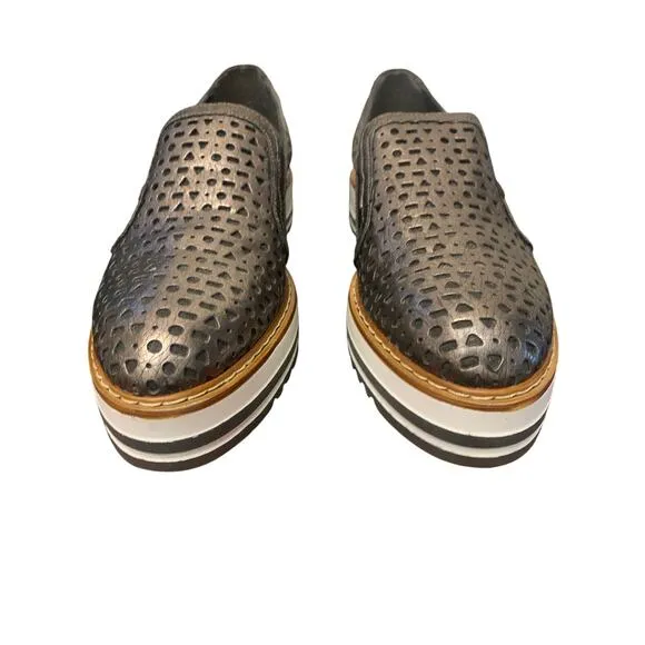 Summit by White Mountain Leather Metallic Bronze Platform  Loafers 40 ITALY