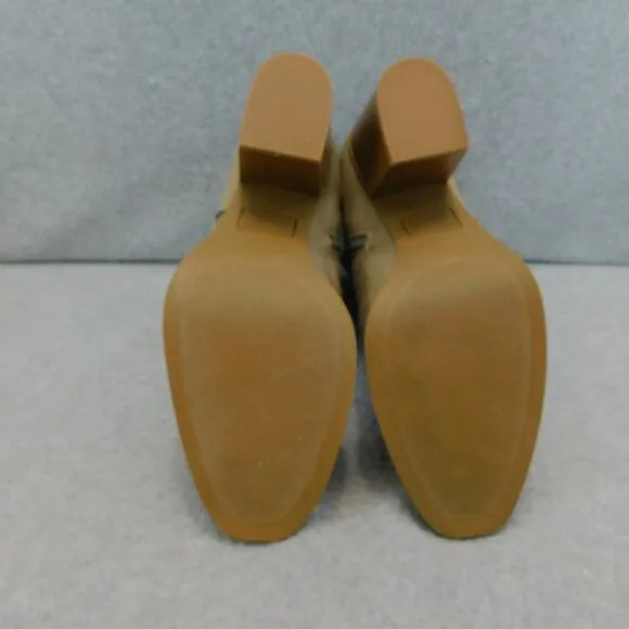 Sun and Stone Gracey Taupe Microsuede Embossed Ankle Boots - Size 8.5 New