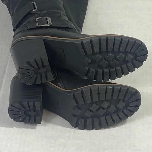 SUN   STONE Viviaan Zipper Buckle Knee-High Boots
