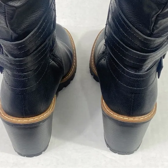 SUN   STONE Viviaan Zipper Buckle Knee-High Boots