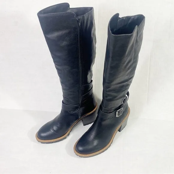 SUN   STONE Viviaan Zipper Buckle Knee-High Boots