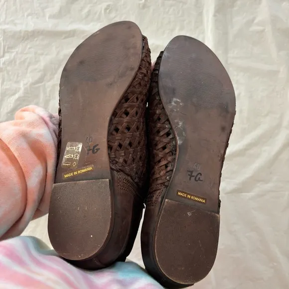 Sundance brown Woven Leather Sandals Asheville bohoSZ 9 NWOT has sticker on sole
