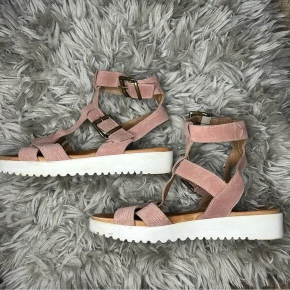 Sundance pink suede strappy gladiator sandals EU size 40 US 9.5