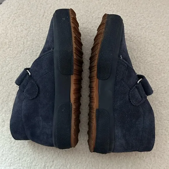 Superga 2173 Kids Strap Slip On Leather Suede Ankle Sneaker Boots Full Blue 12