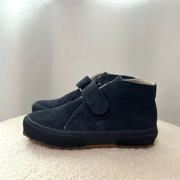 Superga 2173 Kids Strap Slip On Leather Suede Ankle Sneaker Boots Full Blue 12