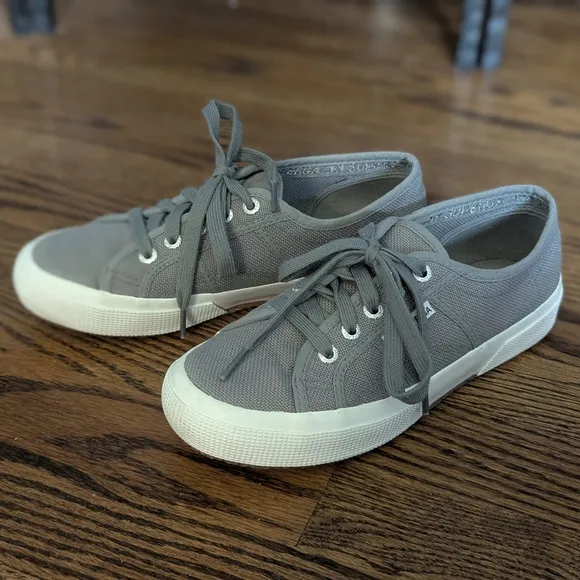 Superga Gray Canvas Sneakers Sz 6.5 Women's 5 Men's Unisex Excel Used Cond Cotu