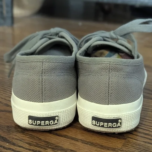 Superga Gray Canvas Sneakers Sz 6.5 Women's 5 Men's Unisex Excel Used Cond Cotu