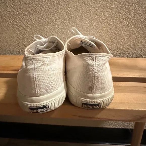 Superga off white canvas sneakers