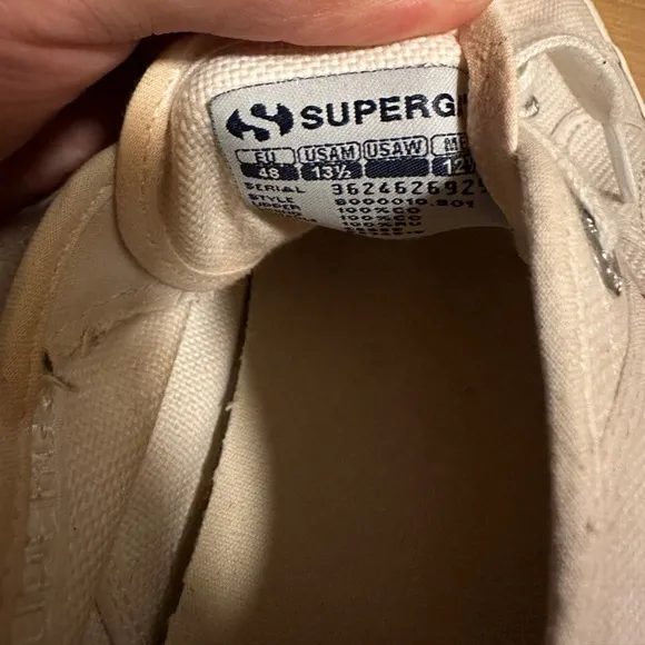 Superga off white canvas sneakers