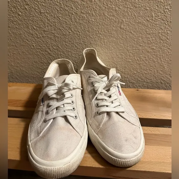 Superga off white canvas sneakers