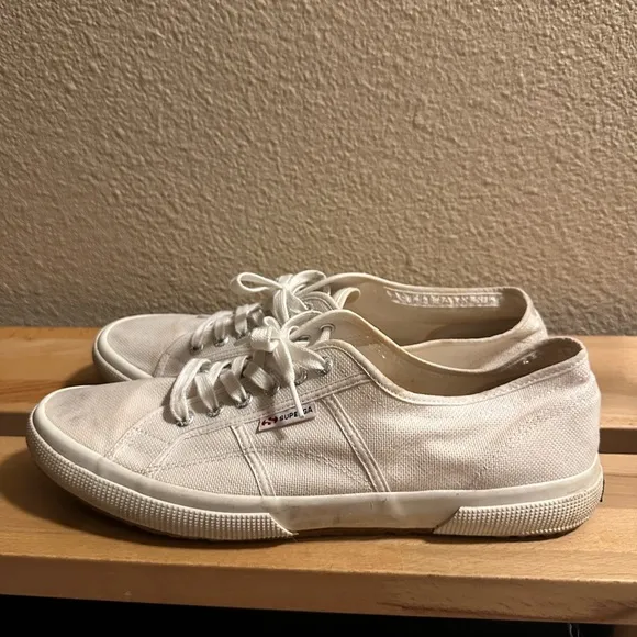 Superga off white canvas sneakers