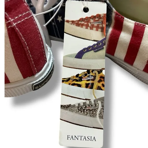 Superga Patriotic Canvas Sneakers with Stars and Stripes Women’s 10/Men’s 8.5
