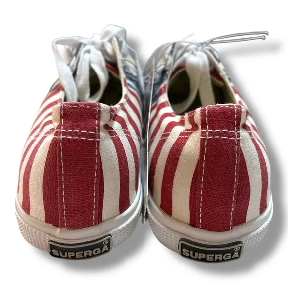 Superga Patriotic Canvas Sneakers with Stars and Stripes Women’s 10/Men’s 8.5