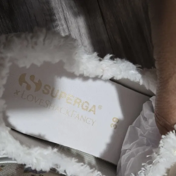 Superga x LoveShackFancy 2750 Flower Fringed Sneakers Sz 8