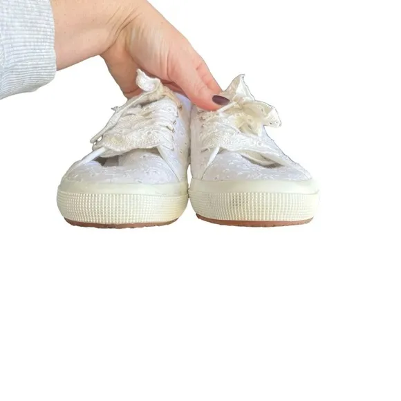 Superga x LoveShackFancy - White Lace 2750 Sangallow Sneakers Sz 41