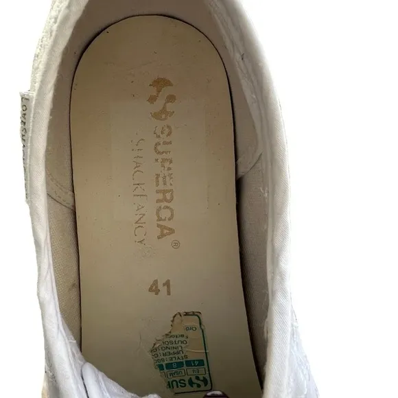 Superga x LoveShackFancy - White Lace 2750 Sangallow Sneakers Sz 41