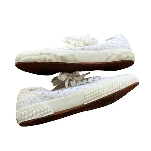 Superga x LoveShackFancy - White Lace 2750 Sangallow Sneakers Sz 41