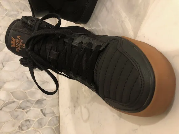 SUPRA Vaider X Sneakers Mens Size 7 Black High Top Gum Sole Logo