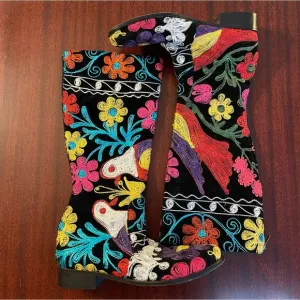 Suzani Embroidered Velvet Riding Boots