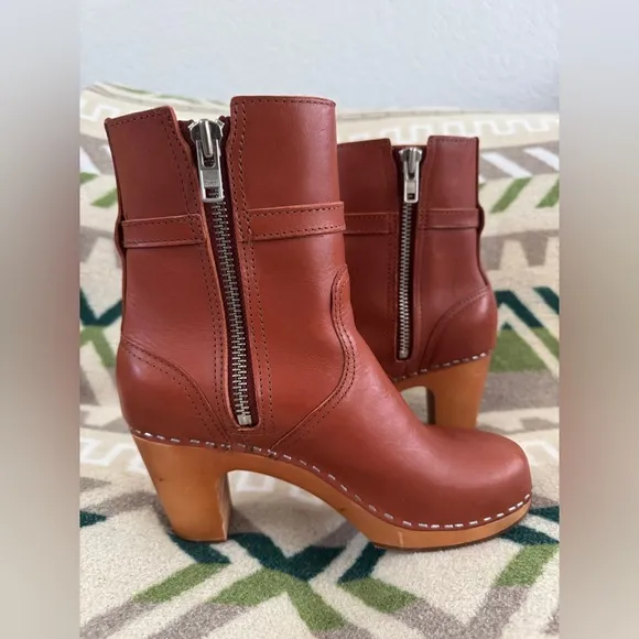 Swedish Hasbeens New Jodhpur Boots in Cognac Leather Size 39 US 9 Retail $450