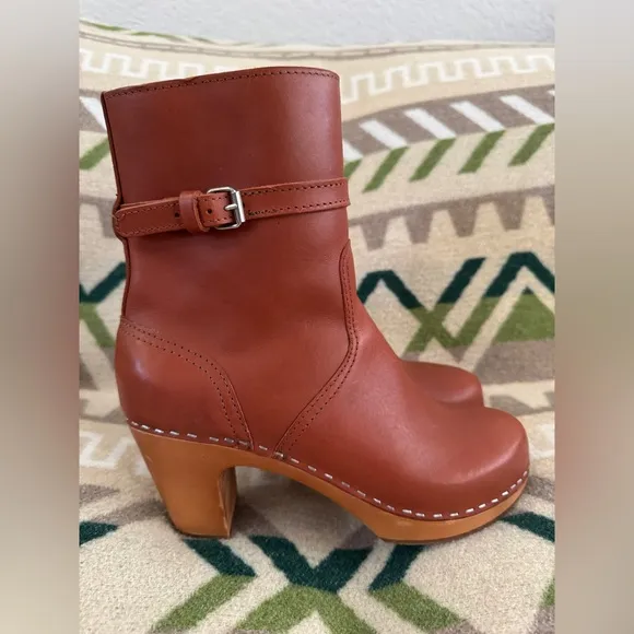 Swedish Hasbeens New Jodhpur Boots in Cognac Leather Size 39 US 9 Retail $450