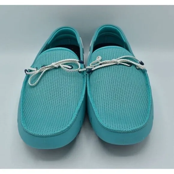 SWIMS Mens Size 15 Braided Lace Cerulean Blue Slip On Loafers Shoes