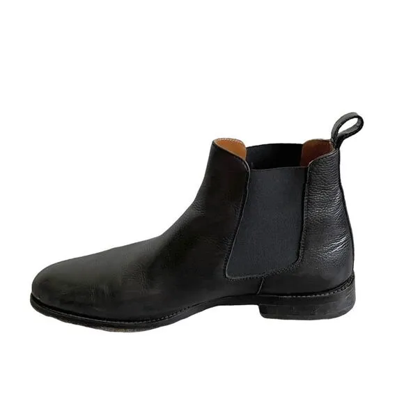 TAFT Men’s Black Leather Chelsea Pull-On Ankle Boots Handcrafted In Spain 40