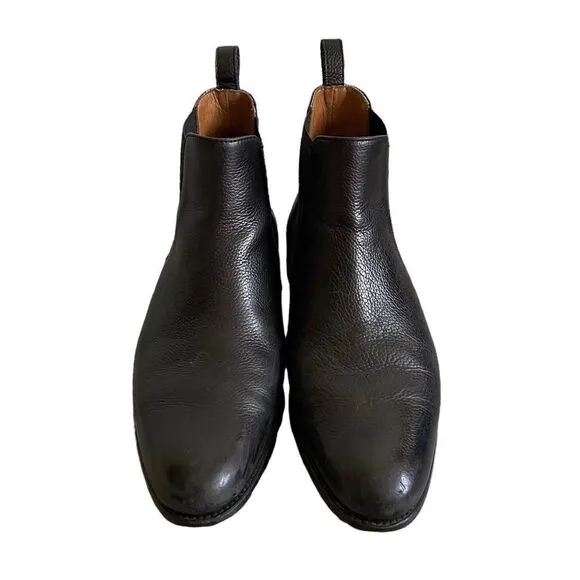 TAFT Men’s Black Leather Chelsea Pull-On Ankle Boots Handcrafted In Spain 40