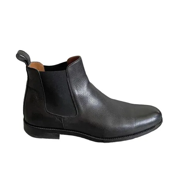 TAFT Men’s Black Leather Chelsea Pull-On Ankle Boots Handcrafted In Spain 40