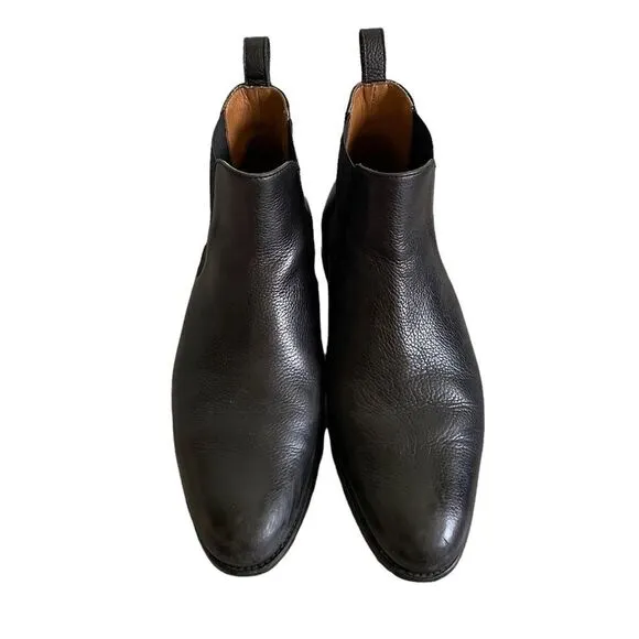 TAFT Men’s Black Leather Chelsea Pull-On Ankle Boots Handcrafted In Spain 40